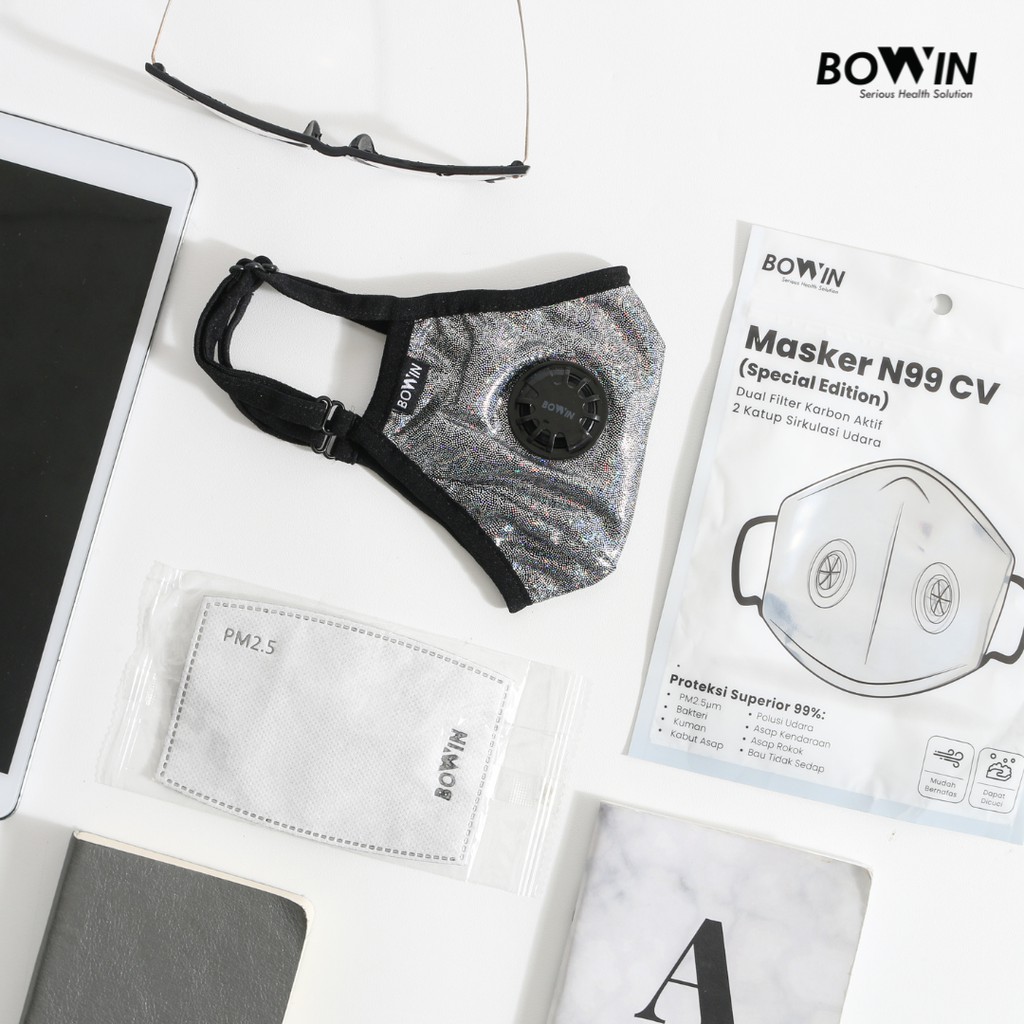 Bowin Masker N99CV - SPECIAL EDITION (Masker Kain / Masker Filter)