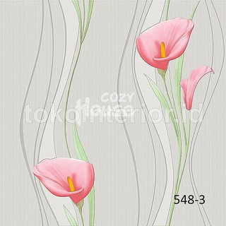  Wallpaper  Dinding  Motif Bunga Lily Vertikal  Ungu Yellow 