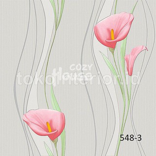  Wallpaper  Dinding  Motif Bunga Lily Vertikal  Ungu Yellow 