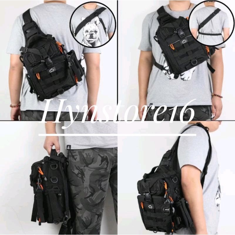 Tas Selempang Pria Outdoor Tactical -Black