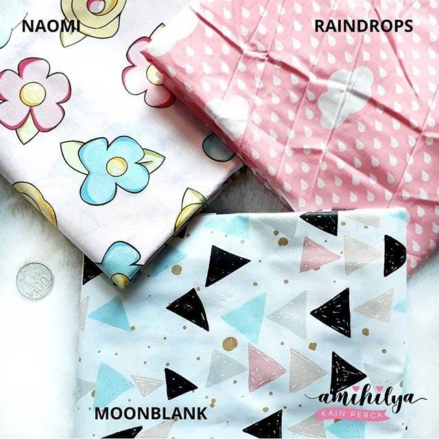  Kain  Perca Katun  Moonblank Naomi Raindrops Shopee 