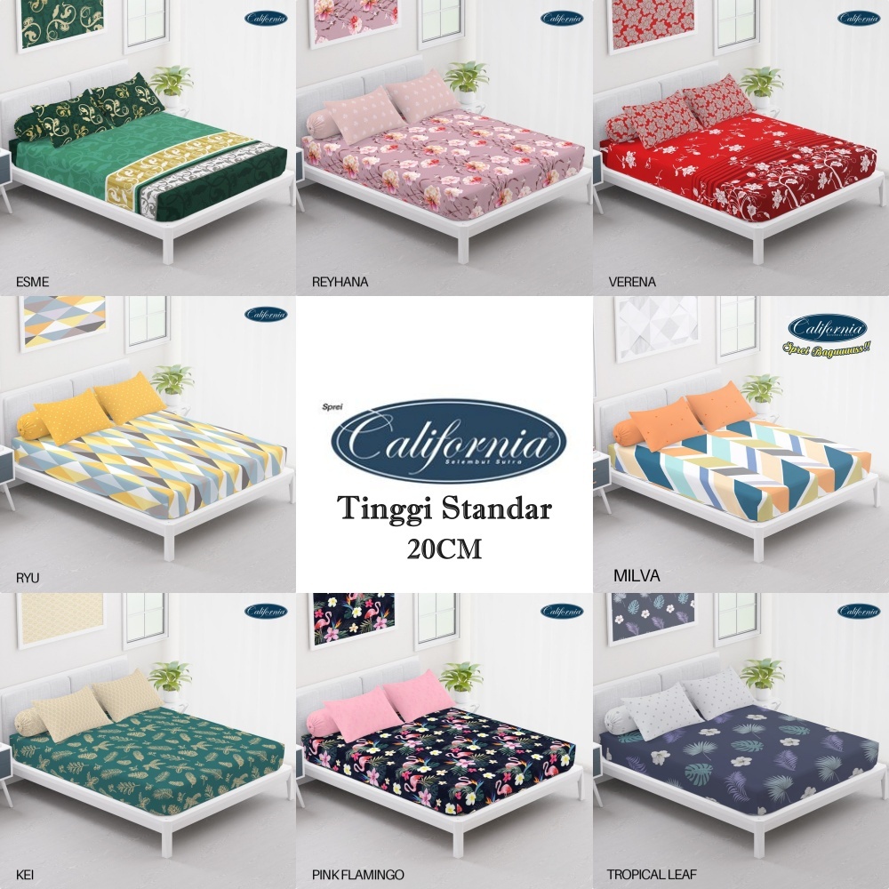 California - Sprei FITTED King (180x200) Terlaris pilihan A