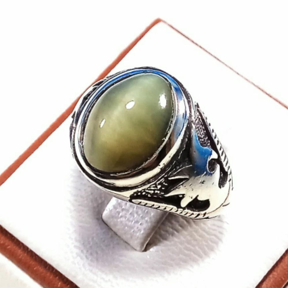 CINCIN BATU AKIK NATURAL PANDAN HIJAU KANTORAN SIZE TERMURAH