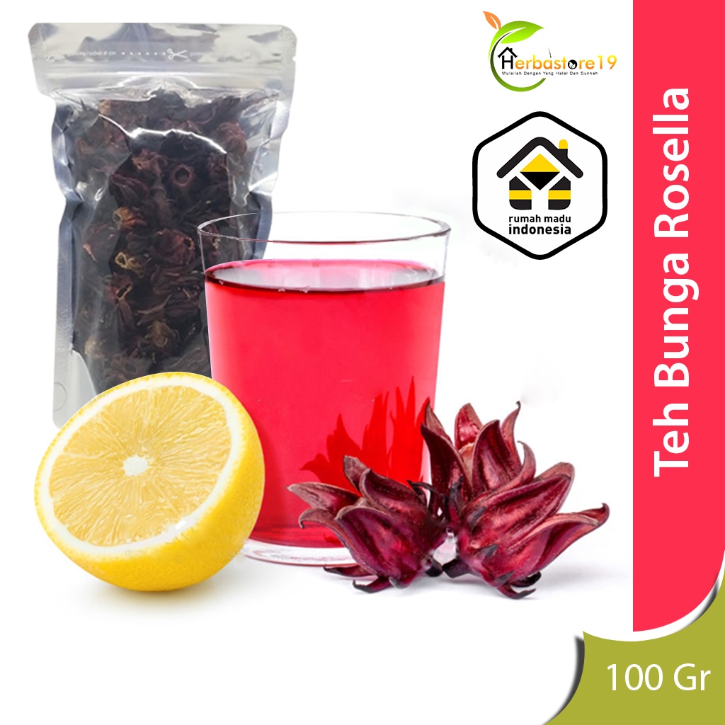 Teh Seduh Bunga Rosella Merah Kering Rosela Merah 100 gram