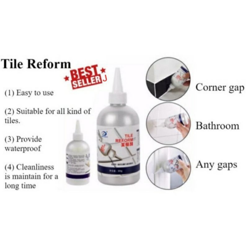 TILE REFORM coating waterproof pengisi celah nat keramik anti air anti jamur / Tile Reform Waterproof Pengisi Celah Nat Keramik Ubin Anti Jamur 150ML /280ml