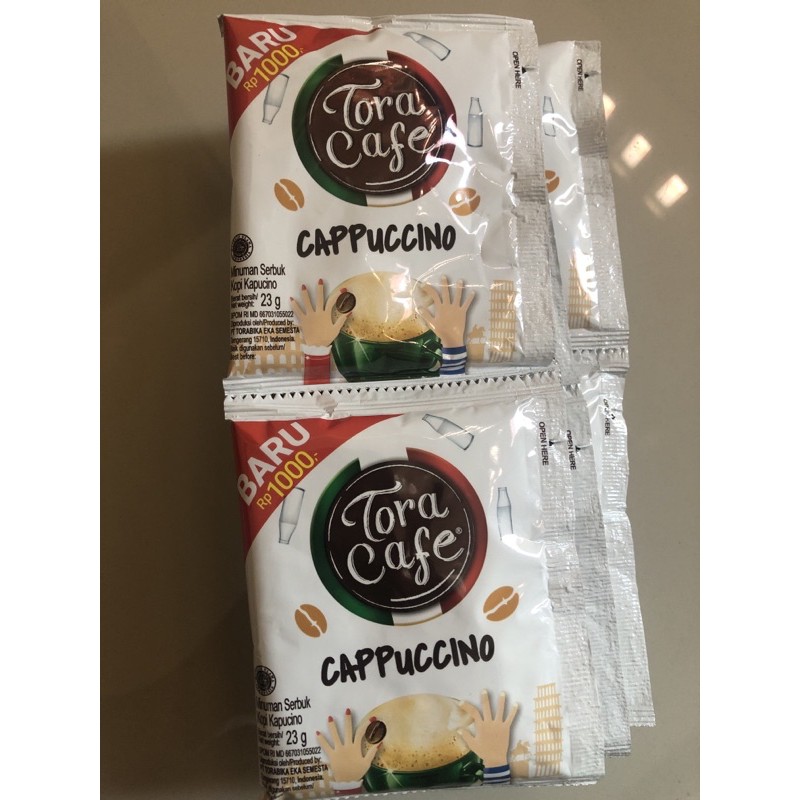 

Tora Cafe CAPPUCCINO Kopi Kapucino serbuk 1 renteng isi 10 sachet