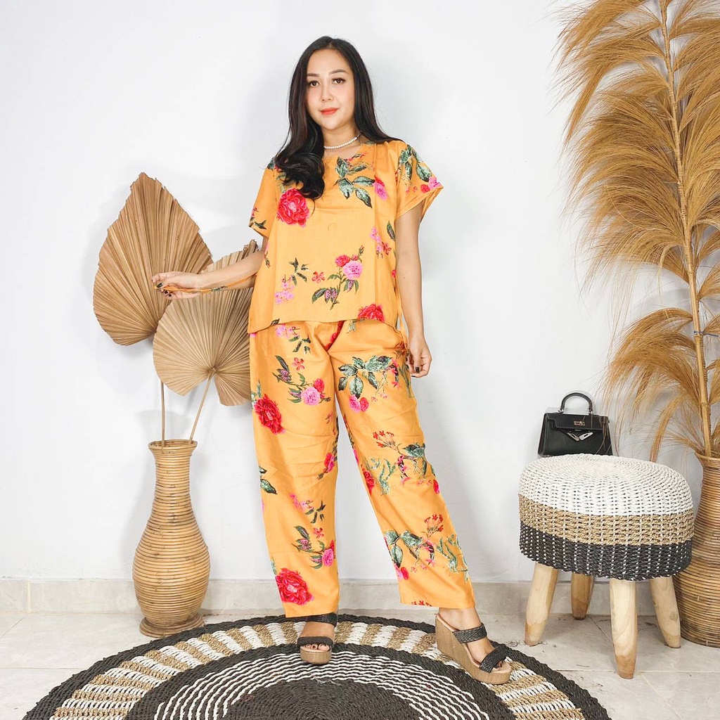 Daster Babydoll Panjang Bali-SET MAWAR DURI MSTAD