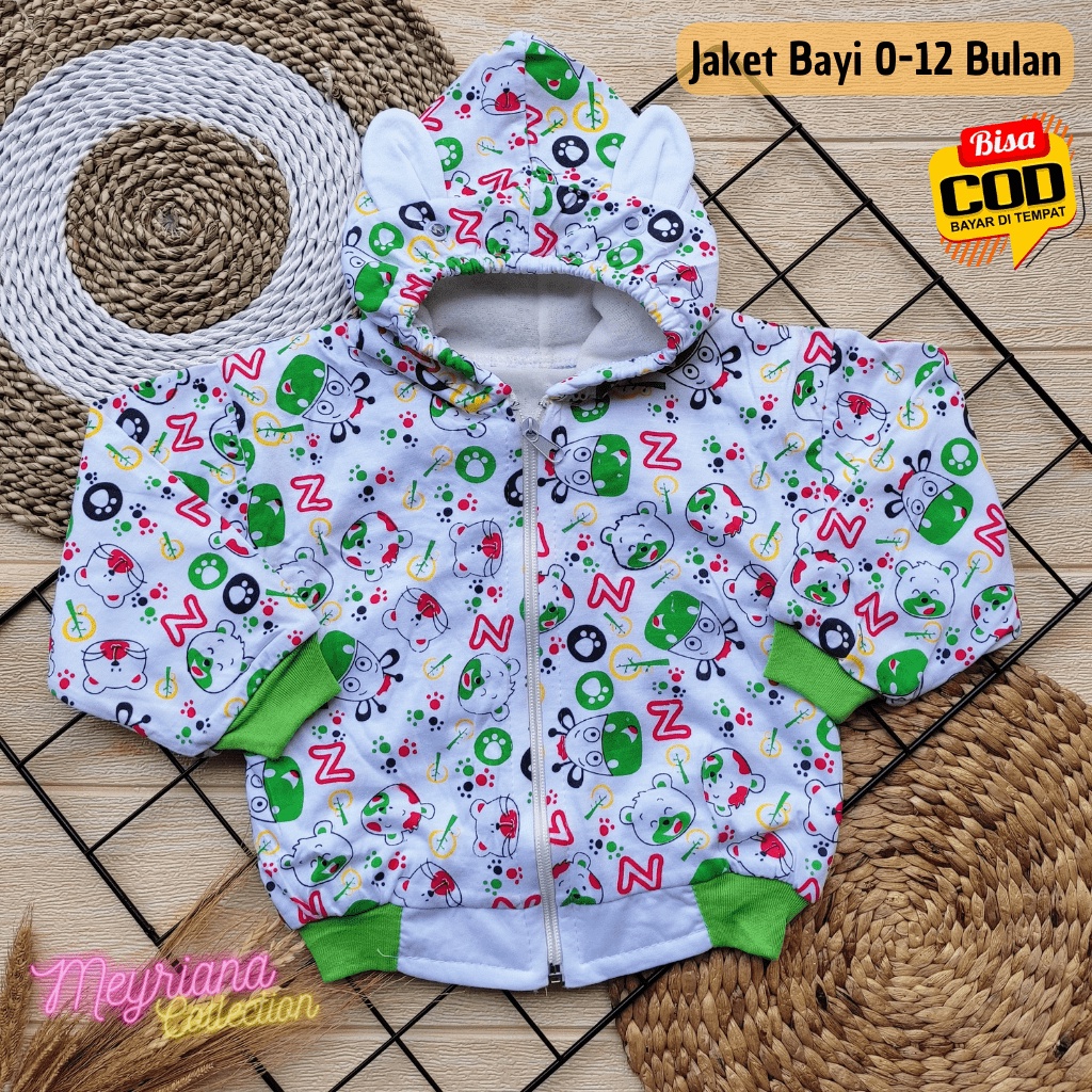 Jaket Bayi Hoodie Laki-laki Perempuan Usia 3-12 Bulan Meyriana Collection