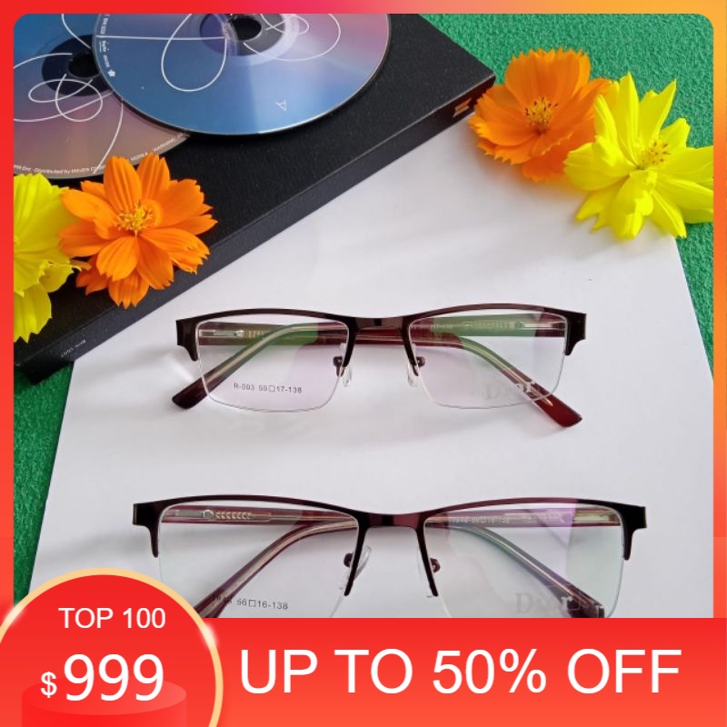 Frame Kacamata Minus Pria Wanita Rimless Gantung Kacamata Optik Kacamata Antiradiasi Kacamata Mines