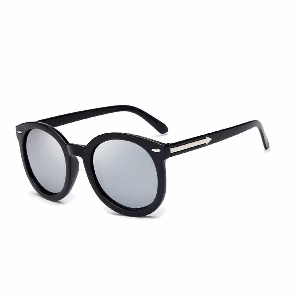 Anti UV 400 Sunglasses [ Hitam Silver ] Kacamata Wanita - HM389