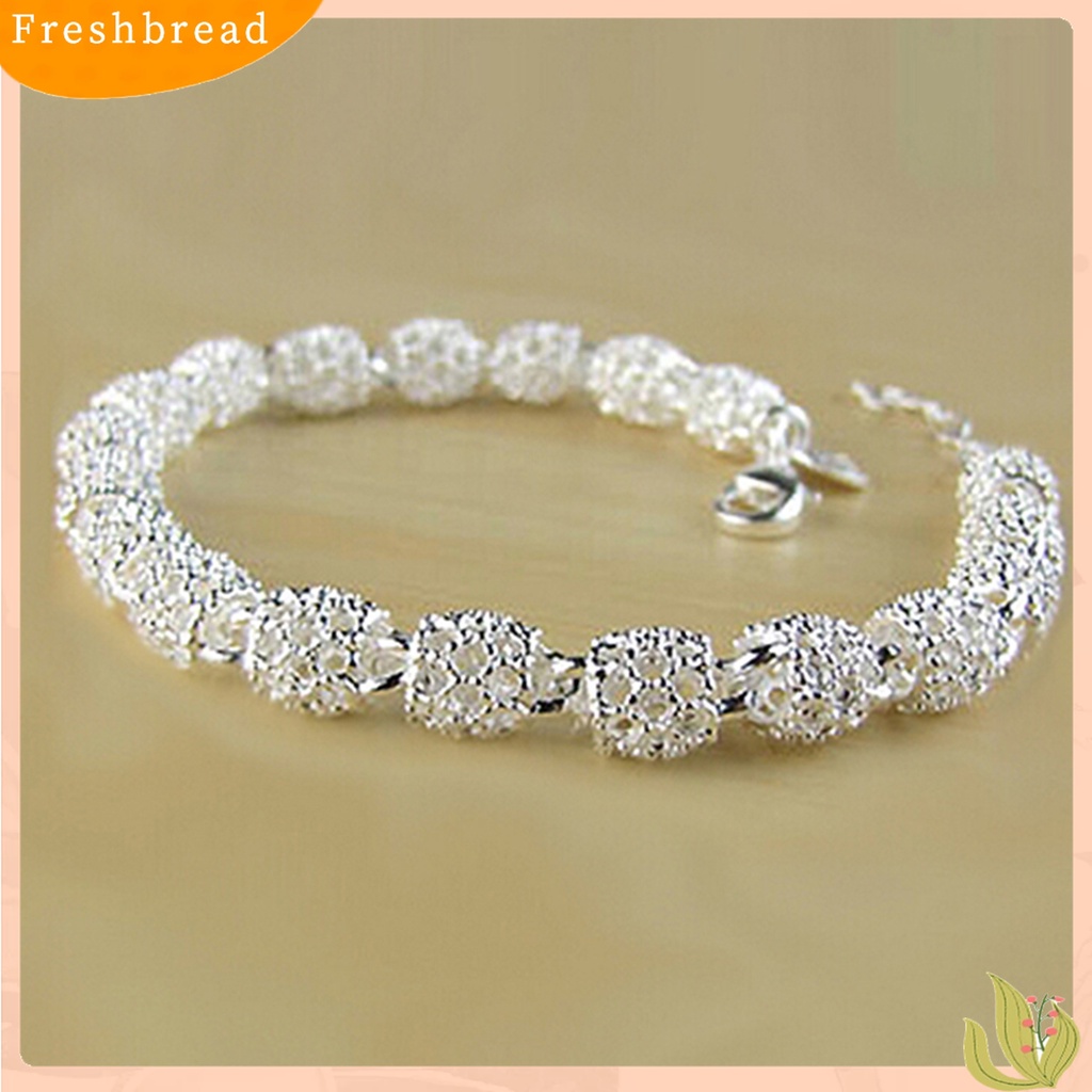 [TERLARIS]Bracelet Elegant Anti-rust Women Silver Plated Hollow Ball Bangle Chain for Travel