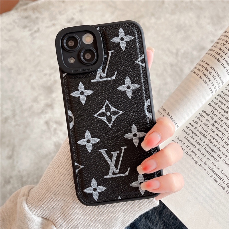 Case Bahan Kulit Desain Brand 3D Gaya Retro Untuk IPhone 11 12 13 Pro Max X Xs Xr 7 8 Plus Se 2020