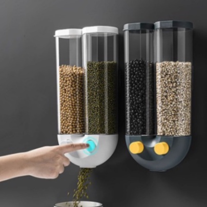 Starlight Tempat Bumbu Dapur Tempel Kotak Dispenser Beras Cereal Gula Kopi Rak Beras