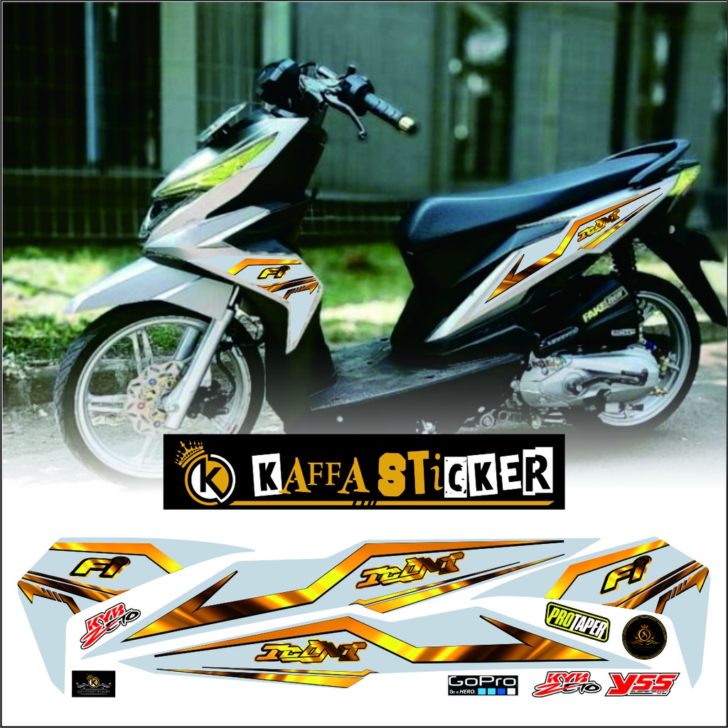 STRIPING STIKER VARIASI MOTOR HONDA BEAT STREET NEW ESP STICKER SILVER VARIASI