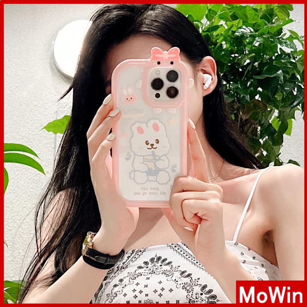 iPhone Case Silicone Soft Case Clear Case Airbag Shockproof Protection Camera Shiny Feel Bunny Cartoon Cute Compatible For iPhone 11 Pro Max 13 Pro Max 12 Pro Max 7Plus xr XS Max