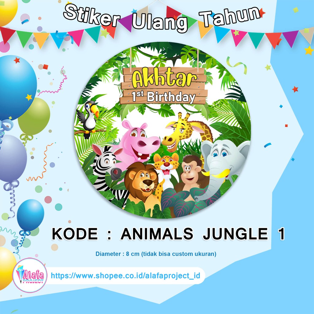 Alafaproject Tema Animal Jungle 1 Stiker Ulang Tahun Alafaproject Tema Animal Jungle 1 Stiker Ulang Tahun