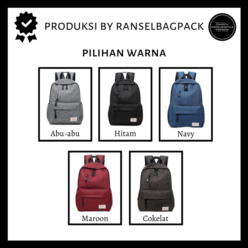 Tas Ransel - Backpack Punggung Backpack Multifungsi Kekinian Kuliah Kerja Terbaru Termurah Cewek Cowok 001