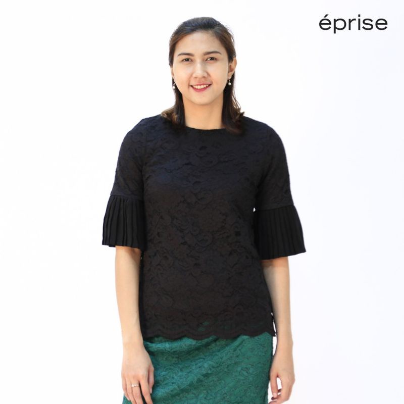 BLOUSE BROKAT HITAM - EPRISE - Size S