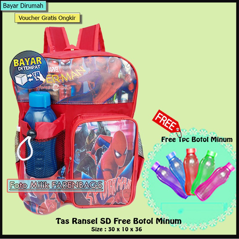 Tas Backpack Ransel Sekolah Stylish Polos Murah Tas Anak SD