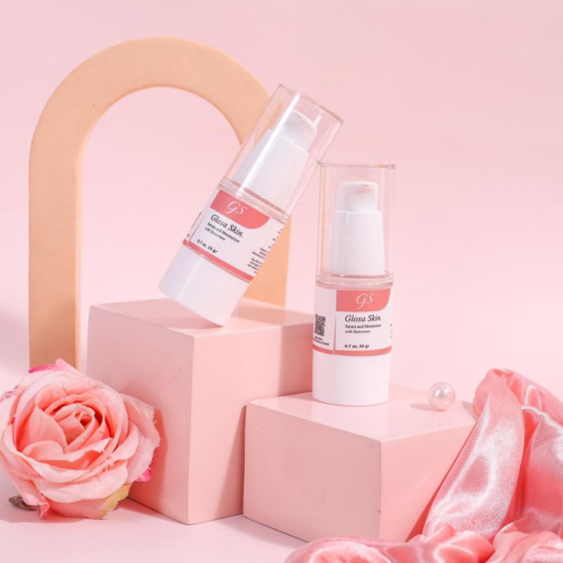 SERUM DAN MOISTURIZER WITH SUNSCREEN BY GLOSA SKIN+free gift