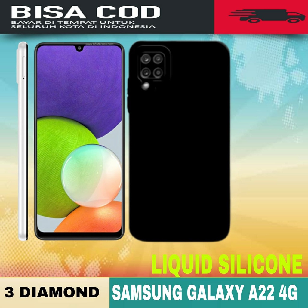 Case Soft case Macaron Liquid Pro  SAMSUNG GALAXY A22 4GCamera - Hitam