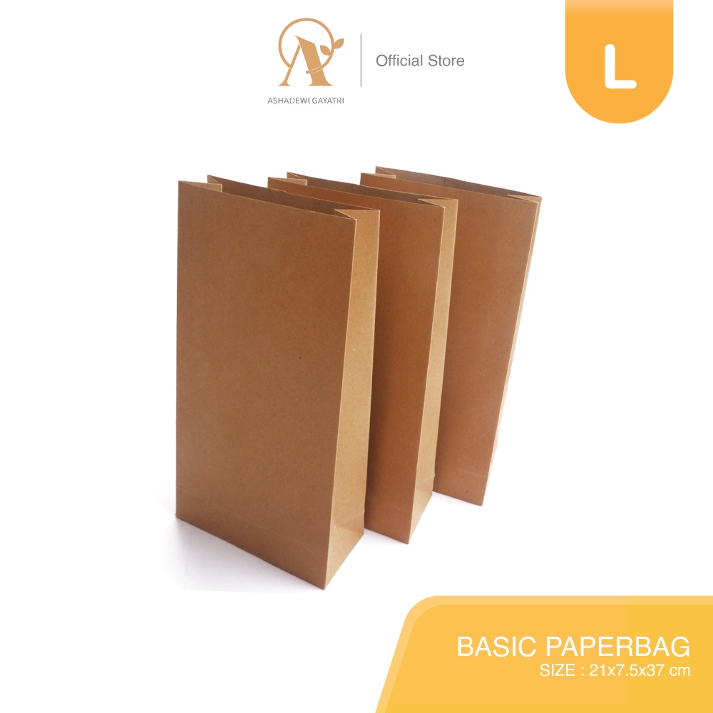 

Ashadewi Gayatri - Basic Paperbag (Large:21x7.5x37 cm) Kraft Liner 150gr