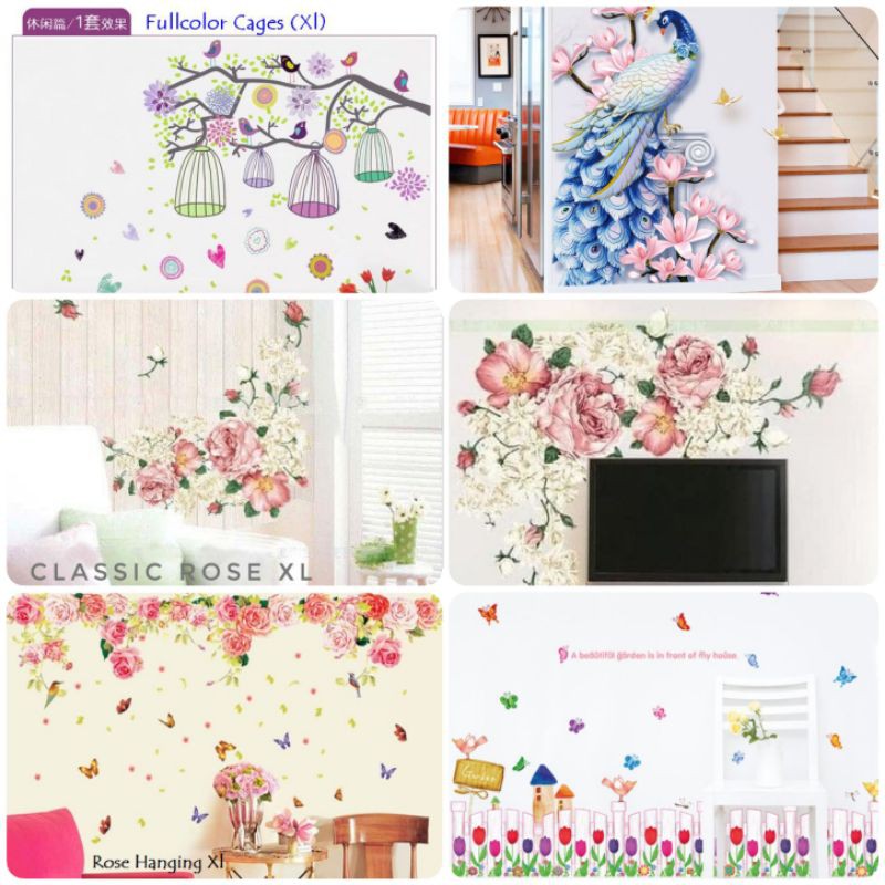 KYKIDS Wallsticker XL01 Stiker Dinding MURAH Motif Pohon dan bunga uk