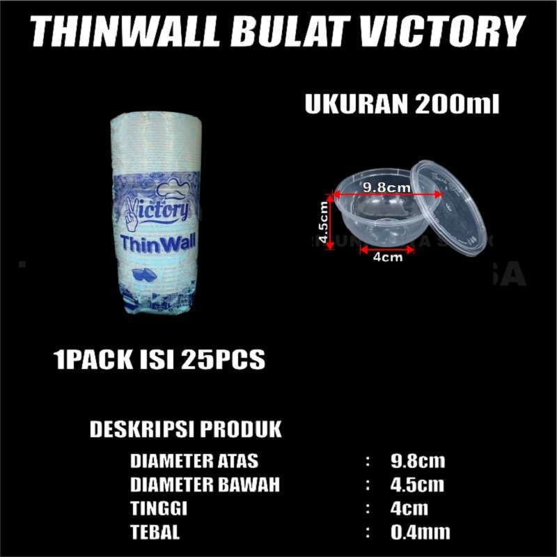 Thinwall Bulat Ukuran 200ml 300ml 400ml 450ml 650ml 750ml Per Pack Mangkok Bowl Plastik SBY