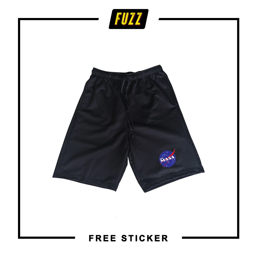 Celana Pendek Pria Ah Masa Kolor Santai Boxer Shortpant Unisex Cowok Cewek Hitam