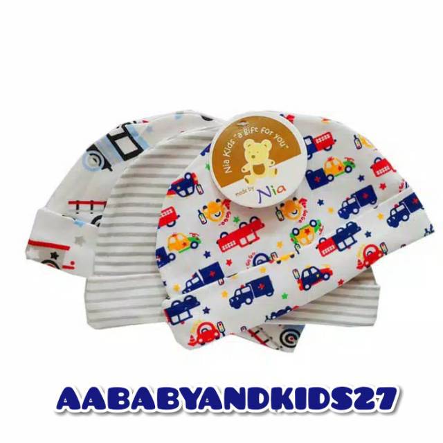 1Pack Topi Bayi Nia 3 in 1-Topi Bayi Isi 3Pc Ukuran Newborn