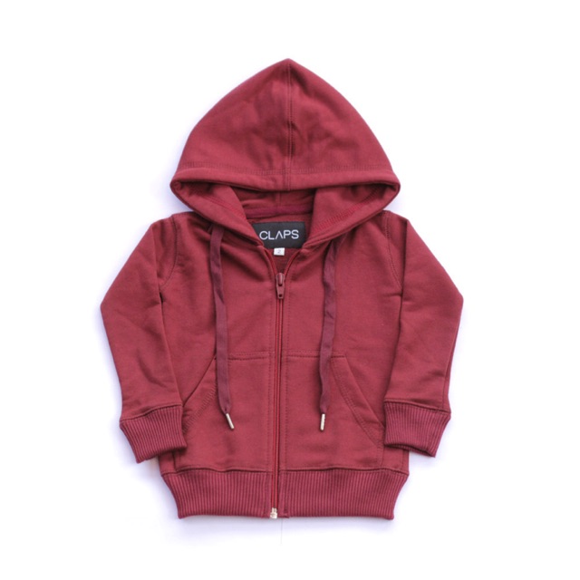 CLAPS - Maroon Basic Hoodie (Hoodie Polos Anak)