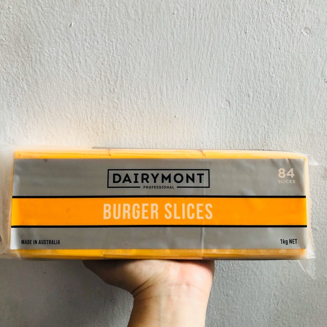 DAIRYMONT BURGER SLICES CHEESE RED CHEDDAR 1KG (84 SLICES)