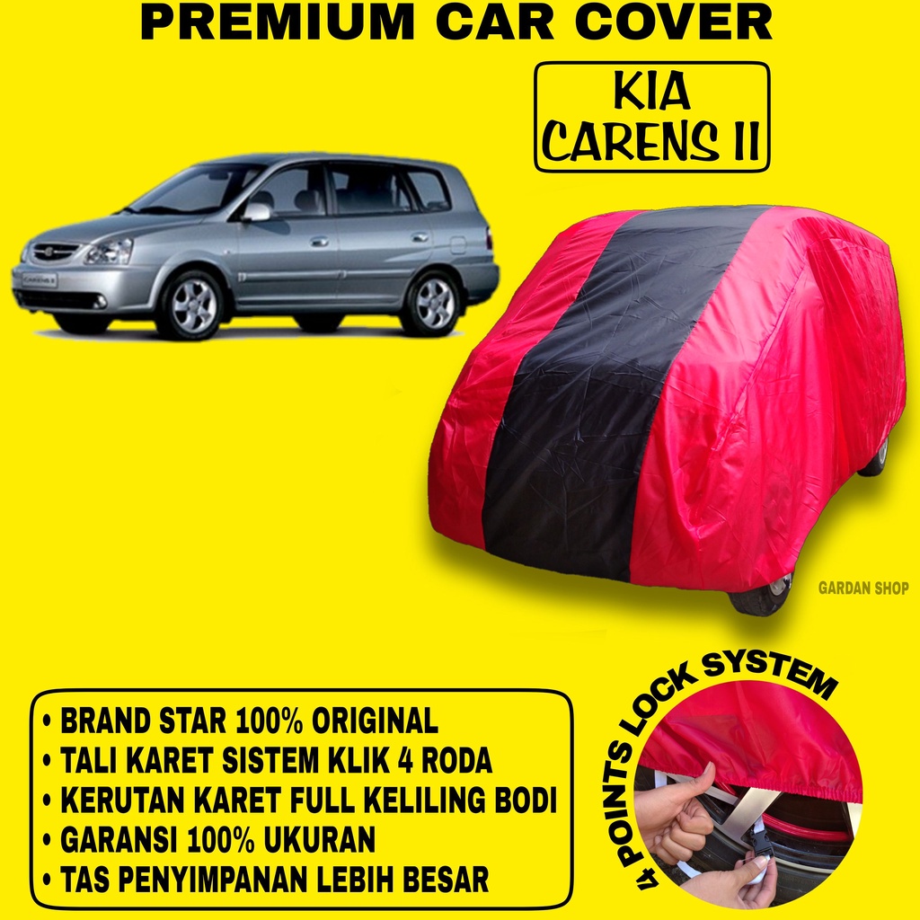 Body Cover KIA CARENS II MERAH HITAM Penutup Bodi Mobil Kia Carens II Waterproof PREMIUM