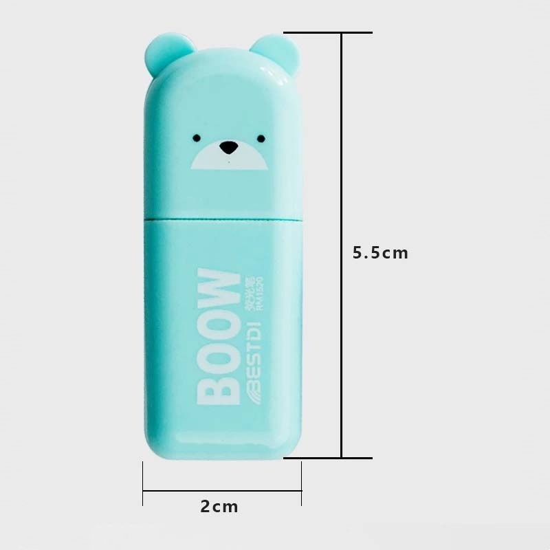4 / 5 / 6 Pcs Pena Highlighter Mini Portable Motif Kartun Beruang Untuk Sekolah / Kantor