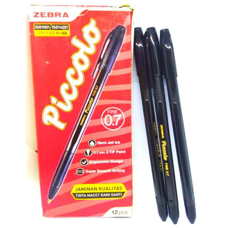 Bolpen Pulpen Zebra Piccolo 0.7 hitam