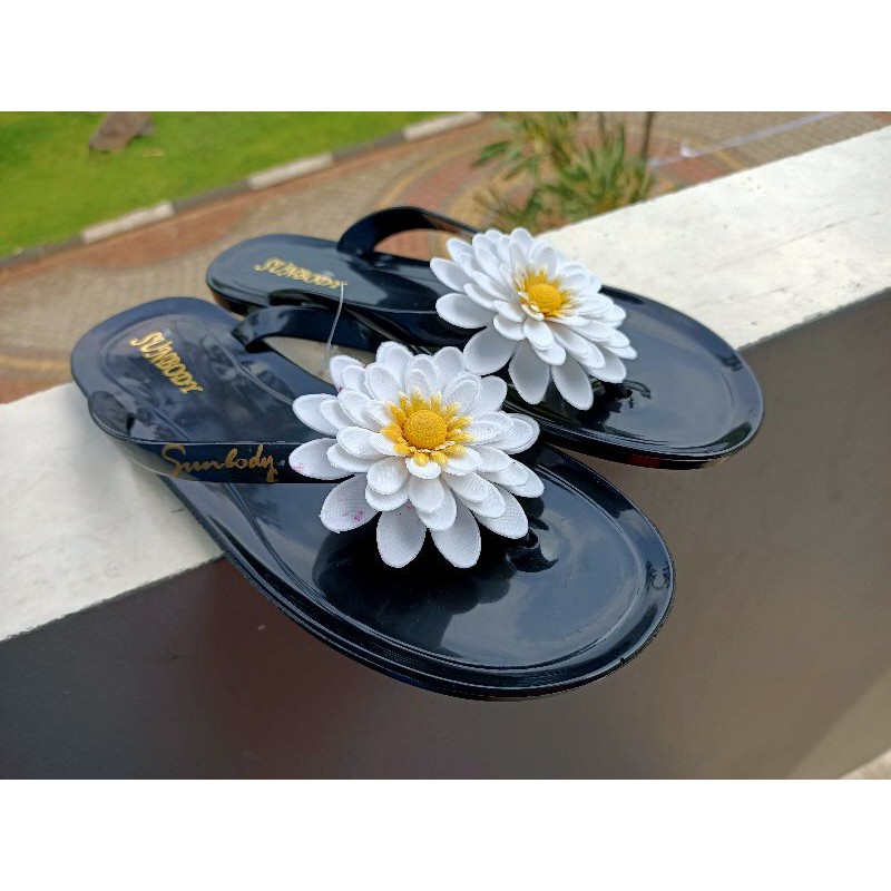 Sandal Jepit Jelly SunFlower Bunga Matahari