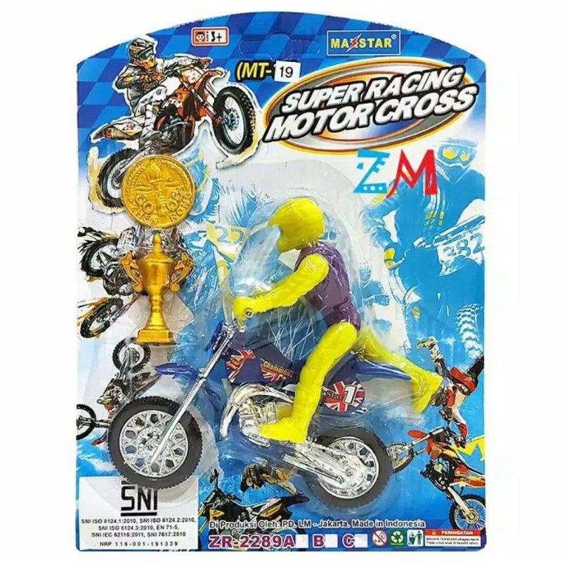 MAINAN MOTOR CROSS SET + ORANG + PIALA