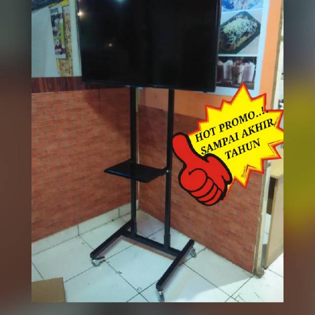 Bracket tv standing stand tv 32&quot;-50&quot; pakai RODA bisa Gojek