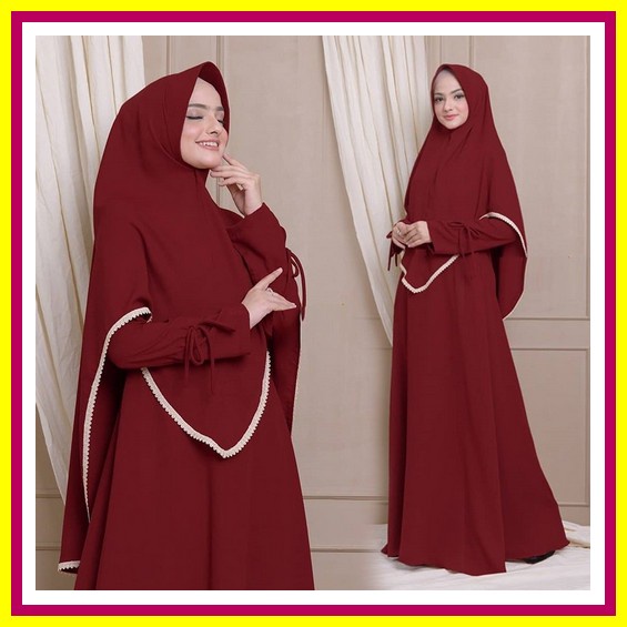 Id - [Cod] Best Seller Maria Tunik Gamis Polos Remaja Gamis Terbaru 2022 Baju Gamis Model Sekarang Y