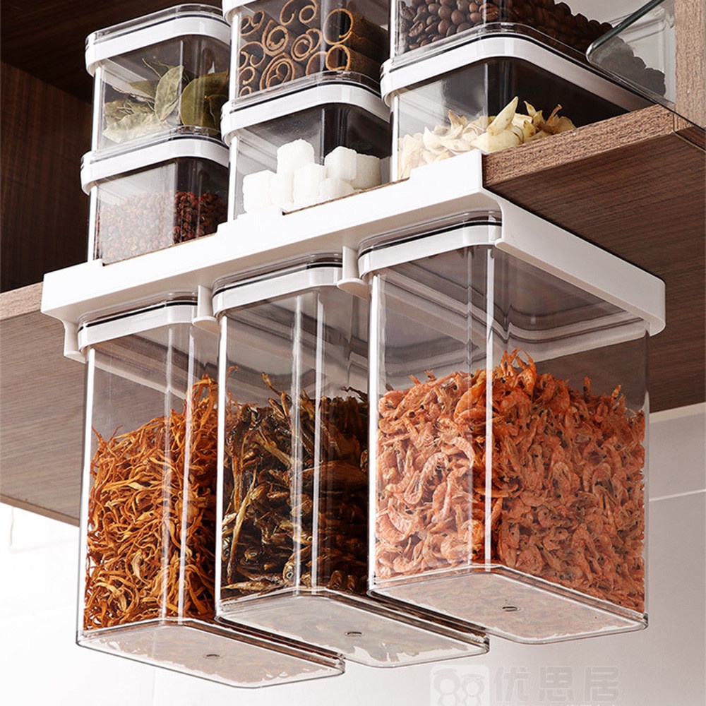 【COD Tangding】0.9/2.4/3.4L Fridge Organizer Clear Airtight Cereal Food Fresh Box Sealed Jar Storage Container