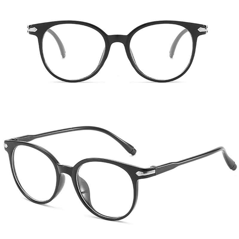 Kacamata Vintage Frame Bulat Bahan PC Transparan Polos