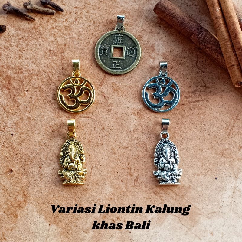 Variasi Liontin Kalung Khas Bali / Liontin Omkara / Liontin Ganesha / Liontin Pis Bolong Bali / Mainan Kalung / Aksesoris Bali / Charm Kalung / Craft Dewata