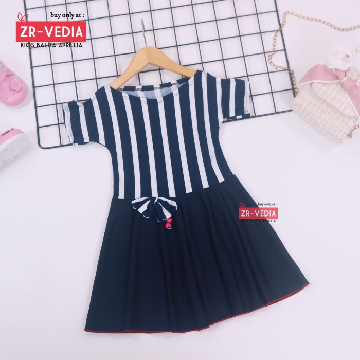 Dress Anak Rumbai Motif Karakter Cewe Kekinian Pakaian M3D6 Katun Baju Harian Kondangan Halus Atasan