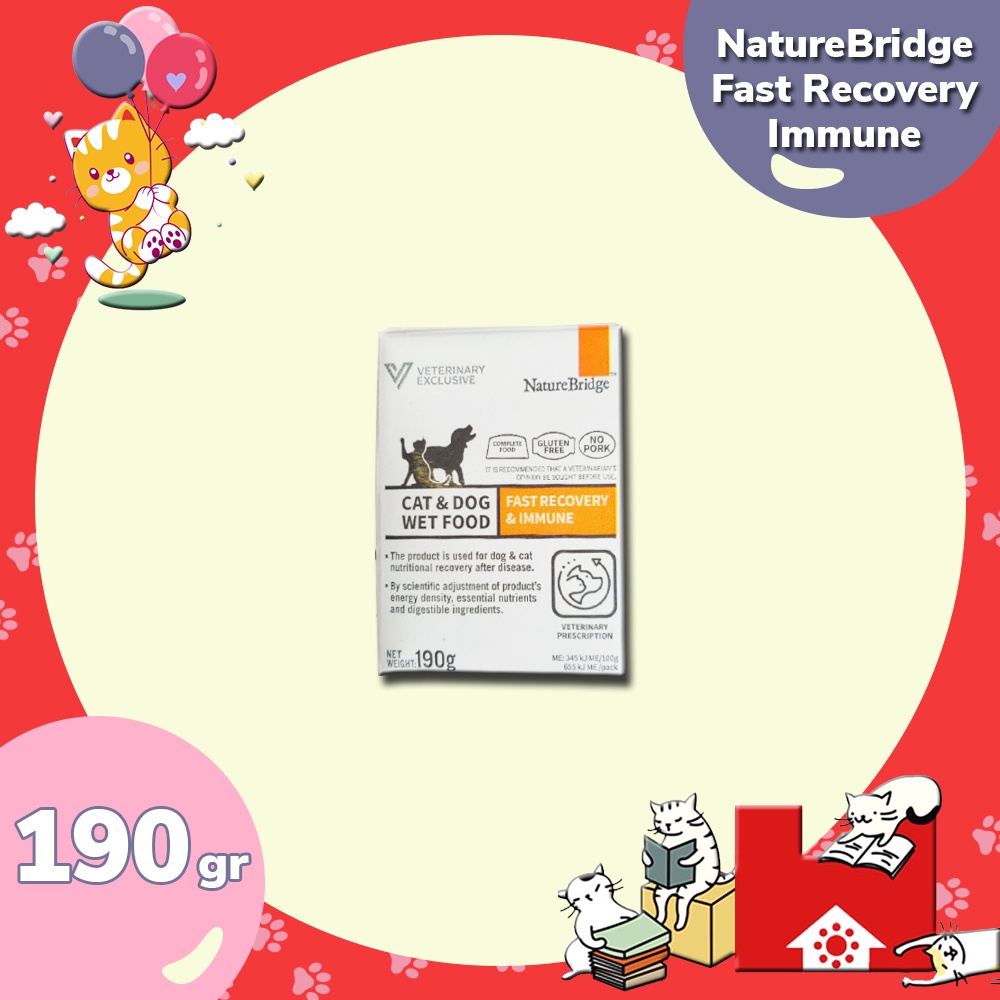 Promo Nature Bridge Fast Recovery &amp; Immune 190gr - Makanan basah kucing anjing wet food 190 gr