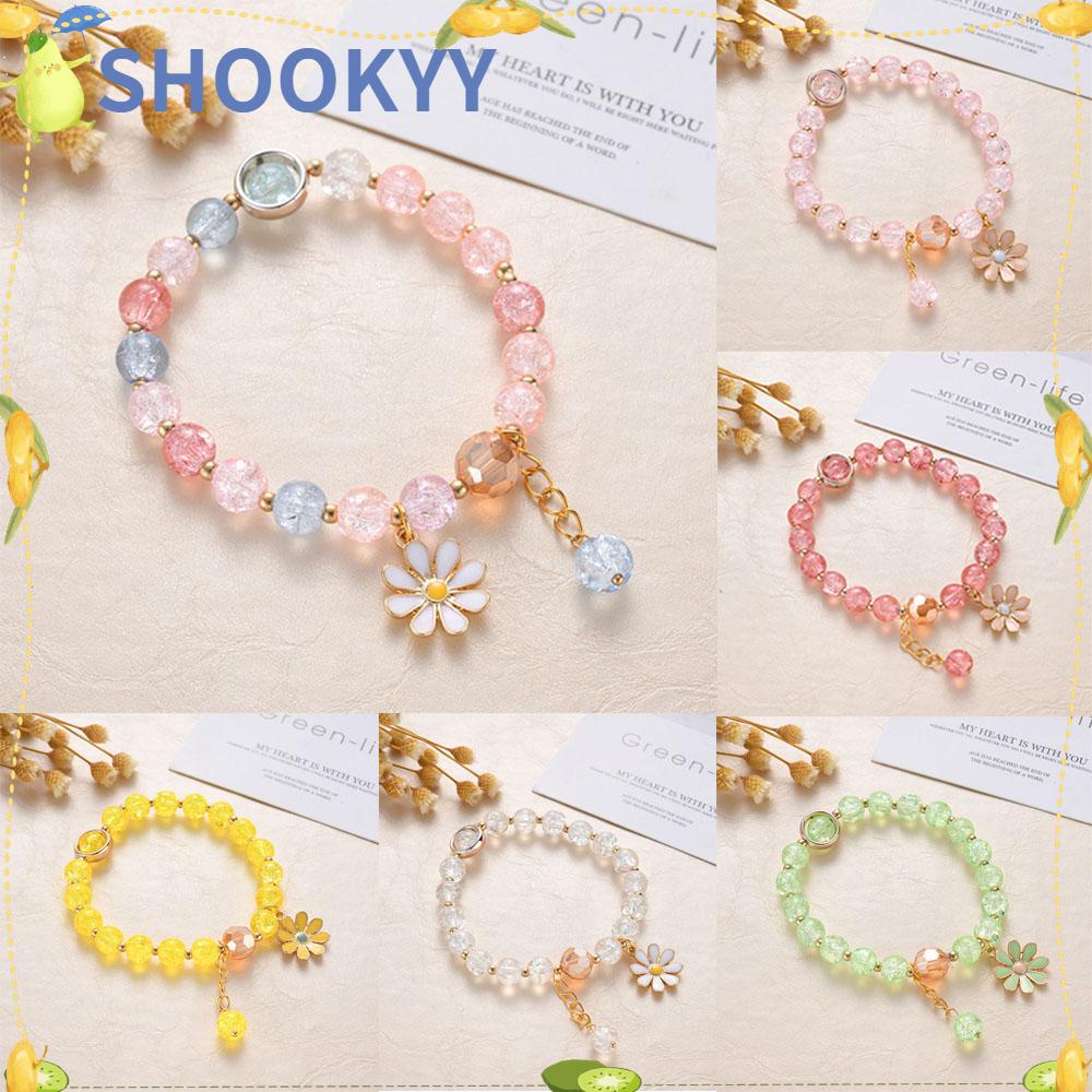 Chookey Gelang Tangan Rantai Wanita Desain Bunga Matahari Hias Kristal Multi Warna Sun Flower