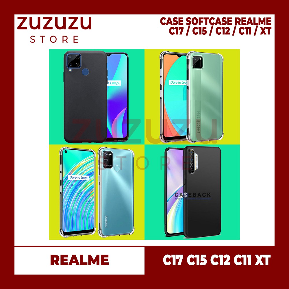 Case Realme C17 / C15 / C12 / C11 / XT Casing HP Terbaru Softcase Silicon Anti Crack Black Matte