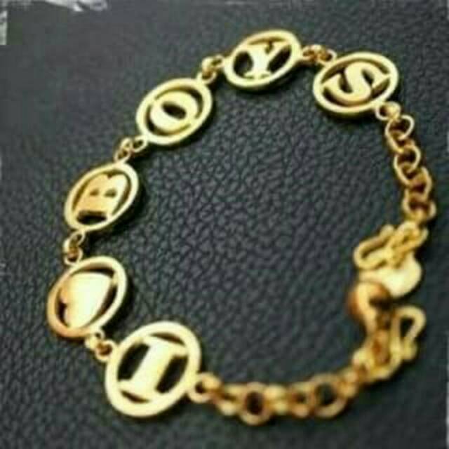 Gelang ukir nama lapis emas