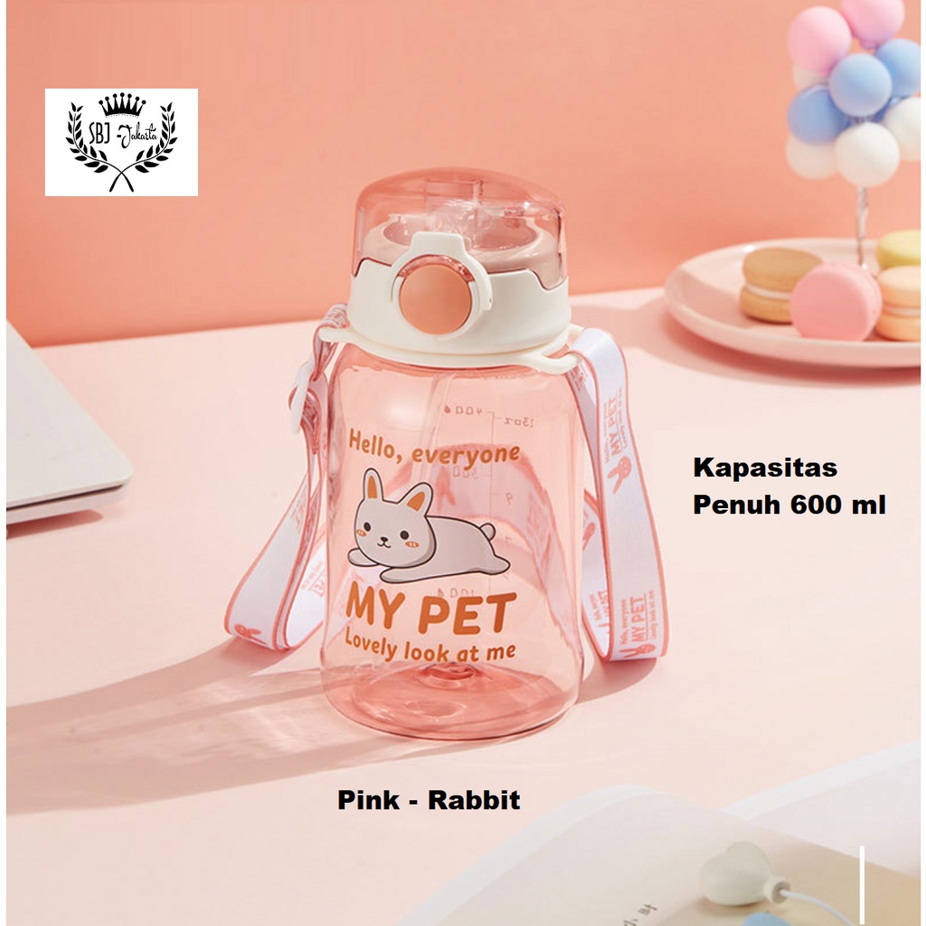 BOTOL MINUM ANAK Diller My Pet TRITAN BPA FREE 550ml dengan Sedotan