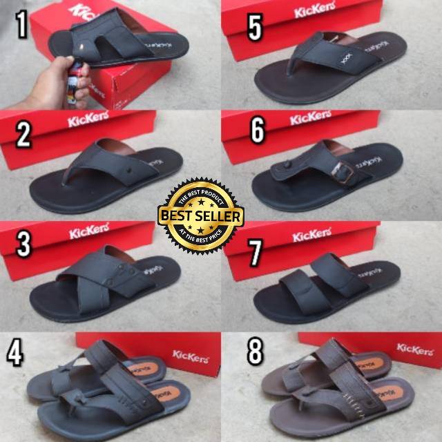 Sendal Pria Slide Urban Bahan Kulit Santai Nyaman Jalan NgemalL HangOut Kekinian Semi Formal