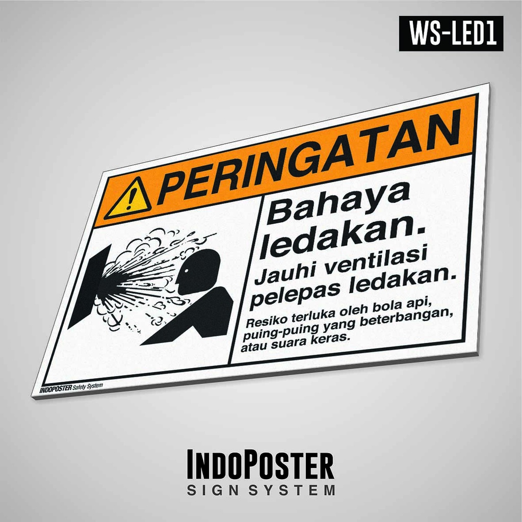 

Safety Sign Rambu K3 PVC ANSI Bahaya Ledakan Jauhi Ventilasi